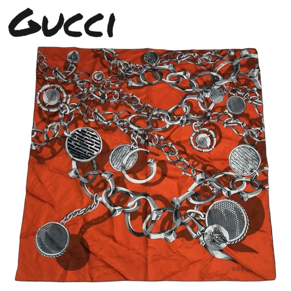 Gucci - Vintage Silk Scarf - Chains
